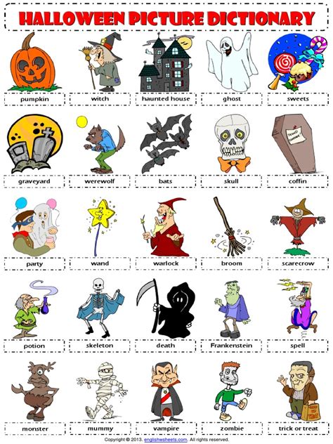 Halloween Vocabulary Worksheet Printable Word Searches