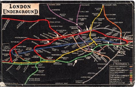London Underground Postcard Map 1908 A Photo On Flickriver