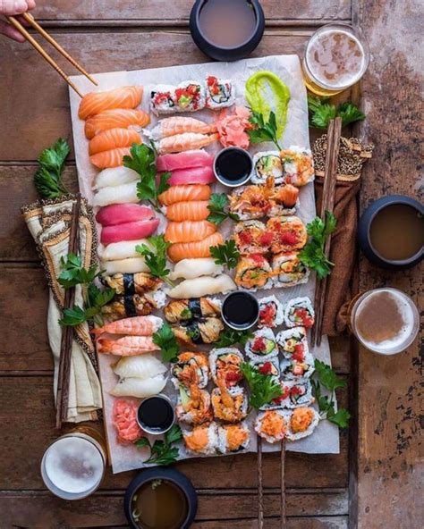 Пазл много суши (рыба, еда, суши, морепродукты, композиция) - разгадать ...