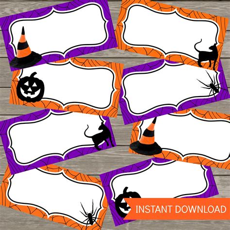 Halloween Food Labels Printable Halloween Decoration Instant Etsy