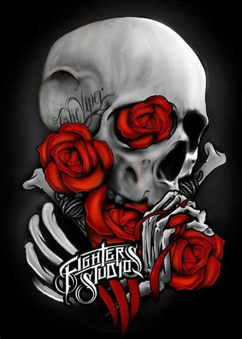 ☠🖤 🖤☠ Skulls And Roses Skull Artwork Skull Wallpaper