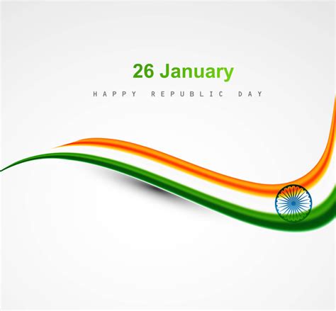 Stylish Indian Flag Republic Day Beautiful Tricolor Wave Design Art