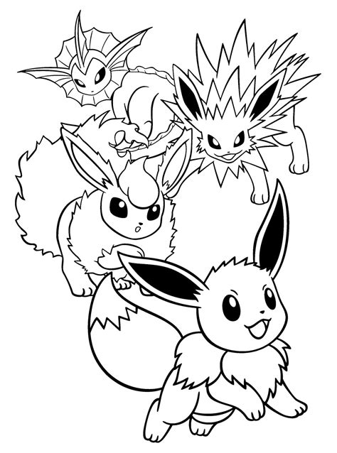 Coloring Pages Eevee Evolutions Photos Cantik
