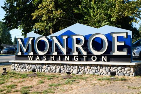 Sign For The City Of Monroe Washington Editorial Photo Image Of