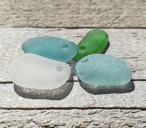 Drilled Sea Glass Genuine Sea Glass Bulk Sea Glass Sea Etsy