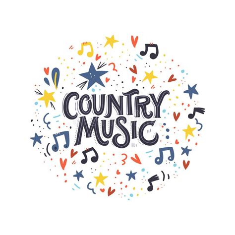 Country Music Lettering Stock Vector Illustration Of Country 128255738