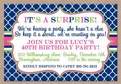 Surprise Party Invitation Wording