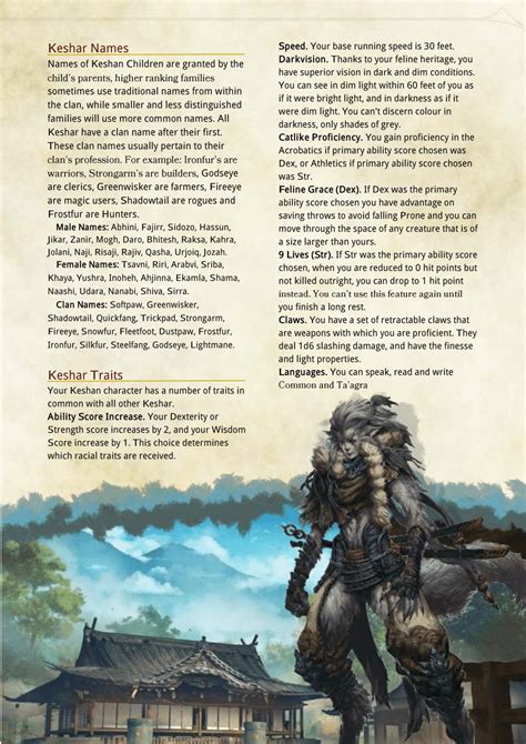 Keshar Race By Nartheraytei Dungeons And Dragons Races Dungeons And