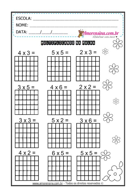 ATIVIDADES DE MATEMÁTICA MULTIPLICAÇÃO E DESAFIOS 3º ANO BNCC