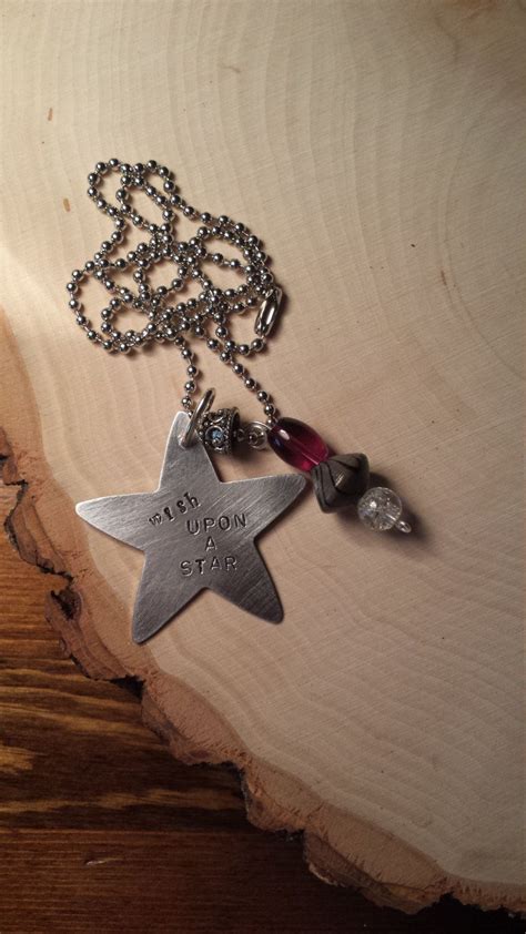 Wish Upon A Star Hand Stamped Metal Necklace With Charms By Yayoualways
