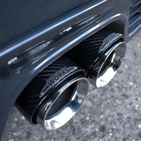 2x Jcw Carbon Fibre Silver Exhaust Tips Mini Cooper S F54 F55 F56 F57