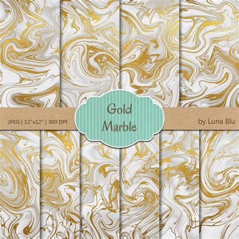 Gold Marble Digital Paper Gold Marble Gold Foil Etsy