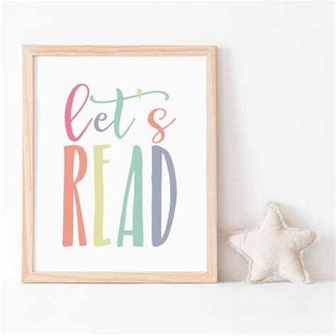 Lets Read Printable Reading Sign Classroom Printable Etsy