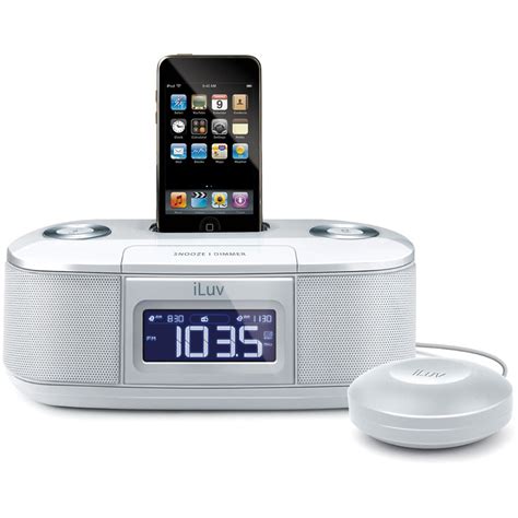 Iluv Imm153 Desktop Alarm Clock With Bed Shaker Imm153wht Bandh