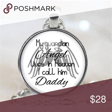 Silver Daddy Heaven Guardian Angel Necklace Brand New My Guardian Angel