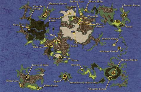 Final Fantasy 3 Snes World Map Map Of World