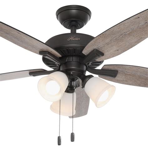 42 inch ceiling fan lamp led light retractable blade with remote. Hunter Oakfor 48 in. LED Indoor Noble Bronze Ceiling Fan ...