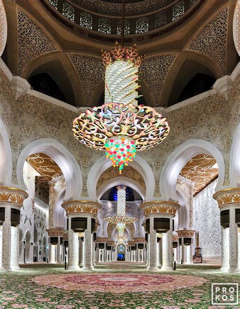 Sheikh Zayed Grand Mosque Interior Abu Dhabi Photo By Andrew Prokos