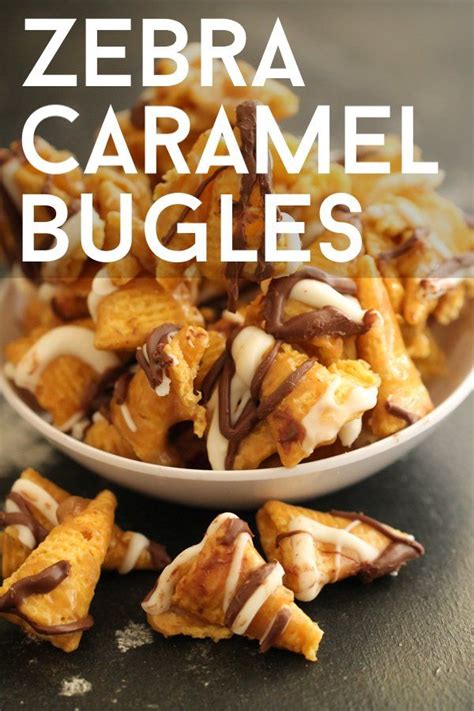 An easy and yummy snack to take to a party! Easy Zebra Caramel Bugles | Six Sisters' Stuff | Salty ...