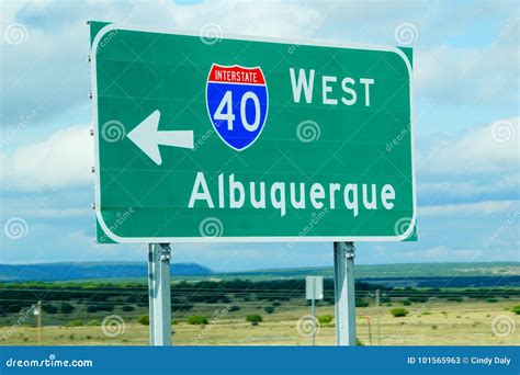 Albuquerque New Mexico Interstate Sign Stock Image Image Of Travel