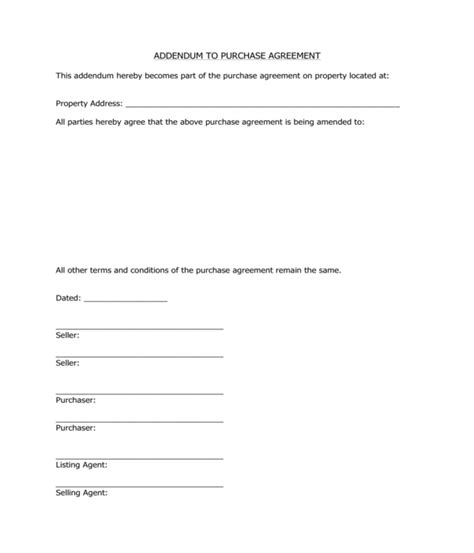 Real Estate Addendum Form Fillable Printable Forms Free Online