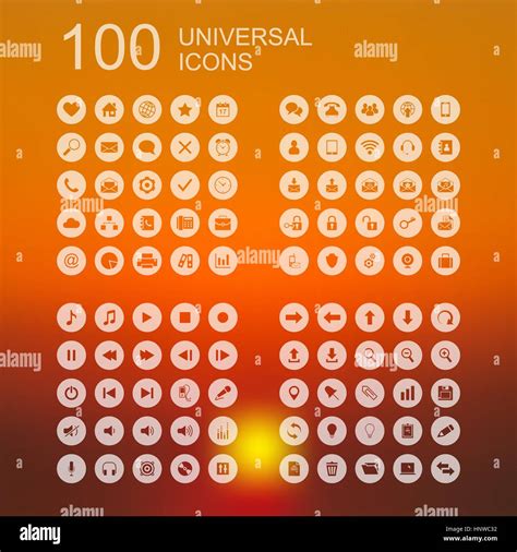 Vector Set Of 100 Universal Icons For Web And User Interface Design