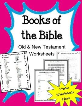 Books of the bible poster. Books of the Bible. Old New Testament. Worksheets Test ...