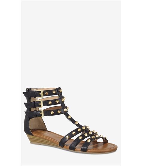 Express Studded Gladiator Sandal In Black Lyst