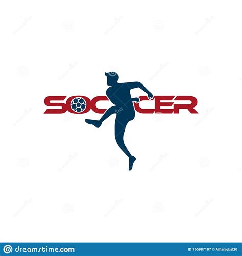 Sport Vector Illustration With The Soccer Text And With Soccer Player