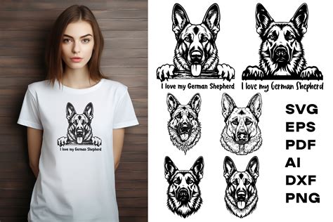 German Shepherd Face Svgpeeking Dog Svg Graphic By Yulnniya · Creative