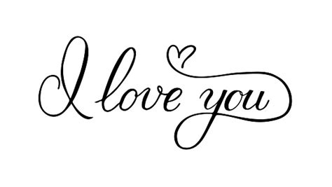 I Love You Calligraphy Hand Lettering With Heart Valentines Day
