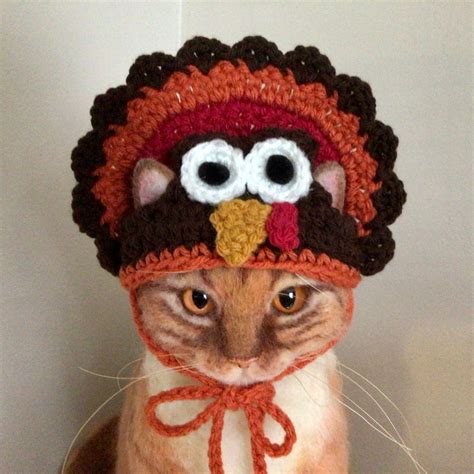 Turkey Hat Crochet Pattern Pdf Pattern Cat Hat Pattern Etsy