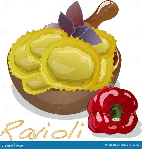 Ravioli Pasta Set Vector Stock Vector Illustration Of Fresh 76258465
