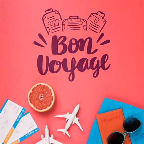 Bon Voyage Motivational Lettering Quote For Holidays Traveling Concept