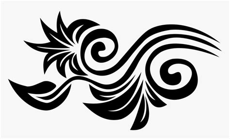 These colors include black, white, gray, taupe, ivory and beige. Floral Flourish Motif - Motif Black And White, HD Png ...