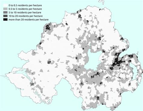 Population Density In Northern Ireland According To The 2011 Census