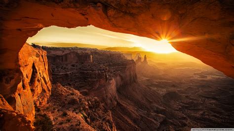 Canyonlands Cave Sunset Ultra Hd Desktop Background Wallpaper For 4k