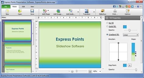 Express Points Presentation Software Main Window Nch Software Free