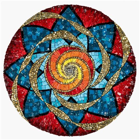 Mosaic Mandala Design Di Mosaico Mosaic Artwork Mosaic Art Mosaic