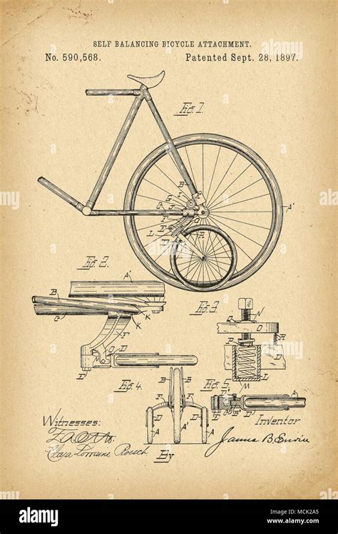 1897 Patent Velocipede Bicycle History Invention Stock Photo Alamy