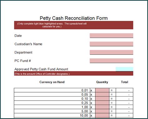 It was coming from reputable online. Not Angka Lagu Daily Cash Reconciliation Worksheet - Petty ...