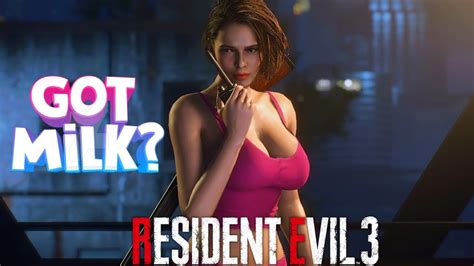 Naked Jill Valentine Sexy Pink Jiggly Outfit Resident Evil Remake Gameplay Youtube