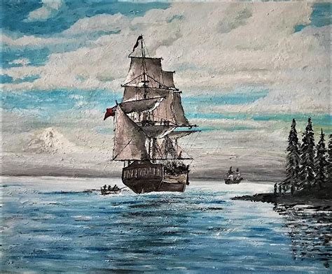 Hms Discovery At Restoration Point 19 May 1792 Painting By Mick Flynn