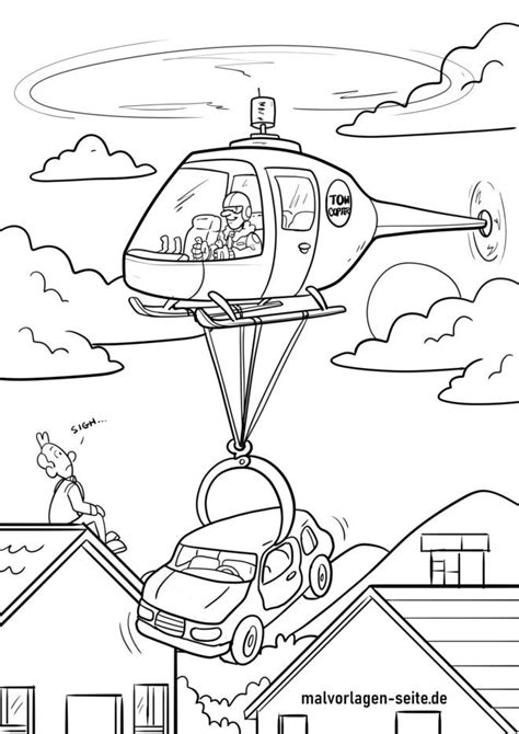 Malvorlage Hubschrauber | Ausmalbild kostenlos herunterladen
