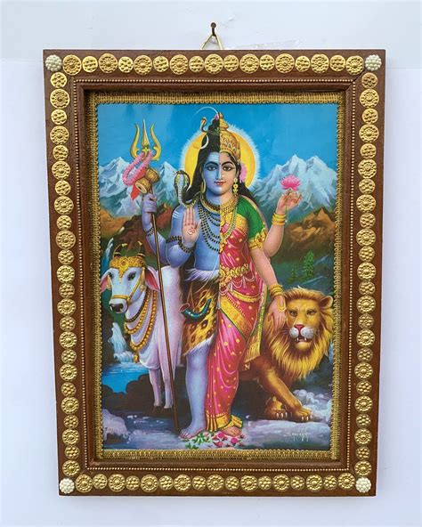 Shiva Parvati Photo Frame Ardhanari Handmade Photo Frame Etsy Uk