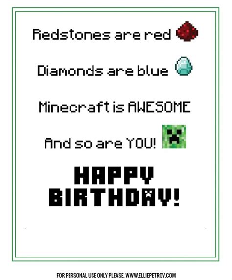 This minecraft invitation is 5 x 7. Minecraft Birthday Ecard | Birthday cards for boys ...