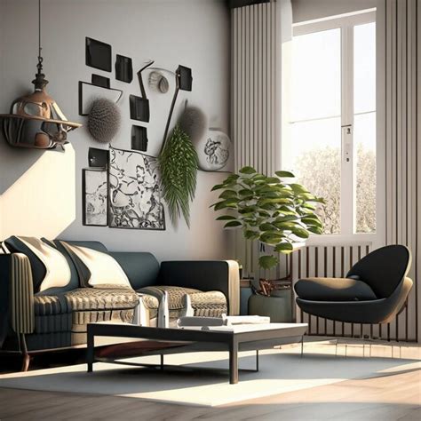 Premium Ai Image Modern Scandinavian Living Room Interior 3d Render