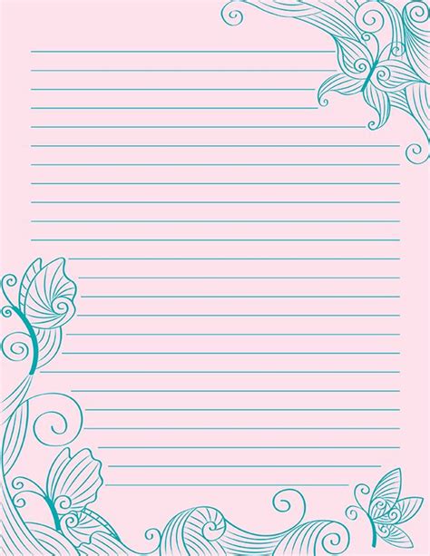 Free Printable Butterflies And Swirls Stationery In  And Pdf Formats