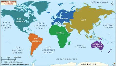 Mapa Del Mundo Continente Presenta Los Siete Continentes Que Consisten