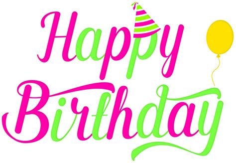 Happy Birthday Pink Text Clipart Image | Happy birthday text, Birthday text, Happy birthday png